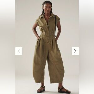 Anthropologie Olive Jumpsuit